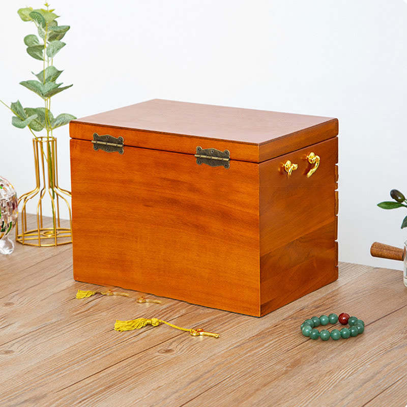 Retro Solid Wood Jewelry Box Four-Layer Wooden Jewelry Storage Box