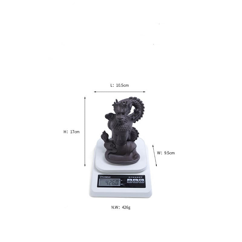 Dragon mystic zen Auspicious Clouds Purple Clay Healing Incense Burner Decoration