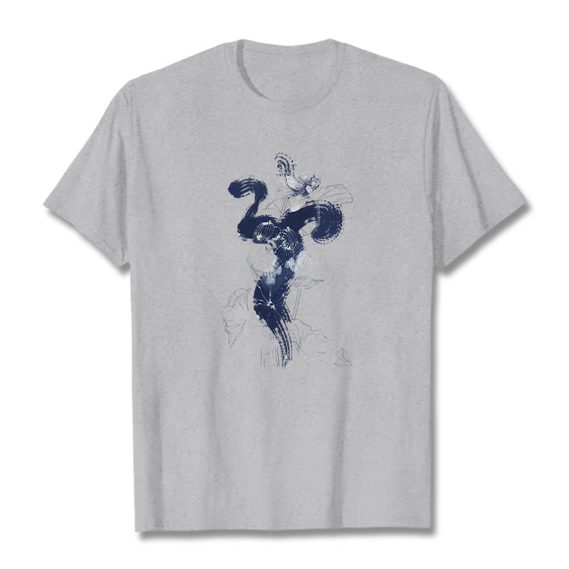 OM Lotus Flower Background Cotton Tee T-shirt