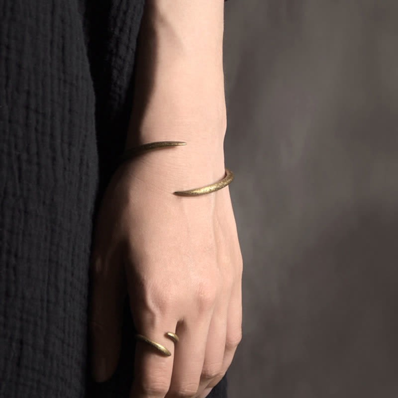 Simple Design Copper Luck Adjustable Cuff Bracelet