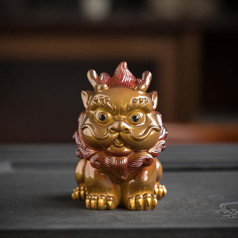 Color Changing Small PiXiu Resin Tea Pet Wealth Home Figurine Decoration
