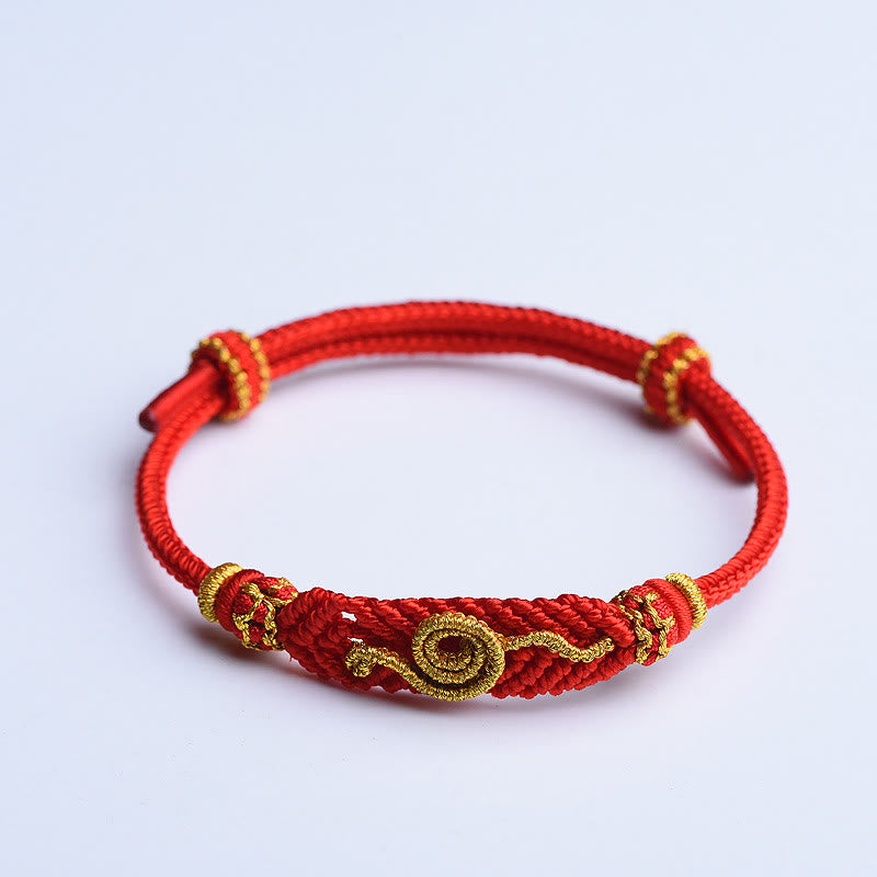 Handmade Red String Eight Thread Peace Knot Year Of The Snake Protection Luck Braided Bracelet