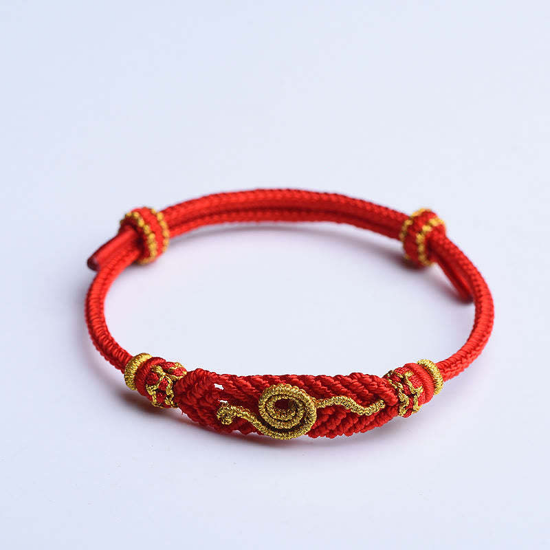 Handmade Red String Eight Thread Peace Knot Year Of The Snake Protection Luck Braided Bracelet