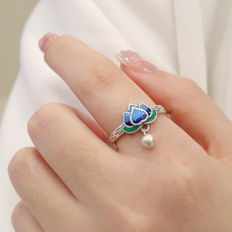 Lotus Flower Pattern Enlightenment Ring