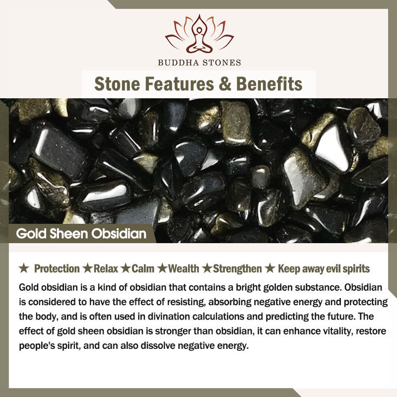 Black Obsidian Eagle's Eye Stone Gold Sheen Obsidian Tiger's Eye Strength Bracelet