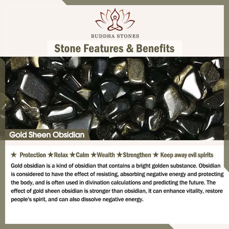 Black Obsidian Eagle's Eye Stone Gold Sheen Obsidian Tiger's Eye Strength Bracelet