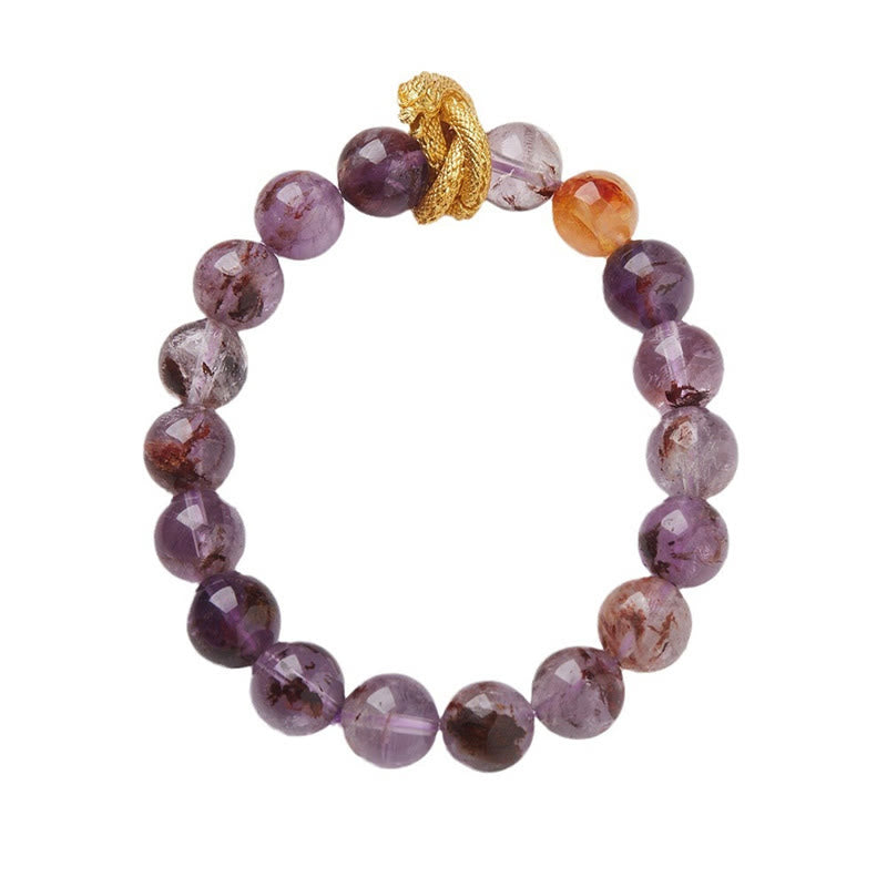 Purple Phantom Copper Gold-plated Dragon Wisdom Bracelet