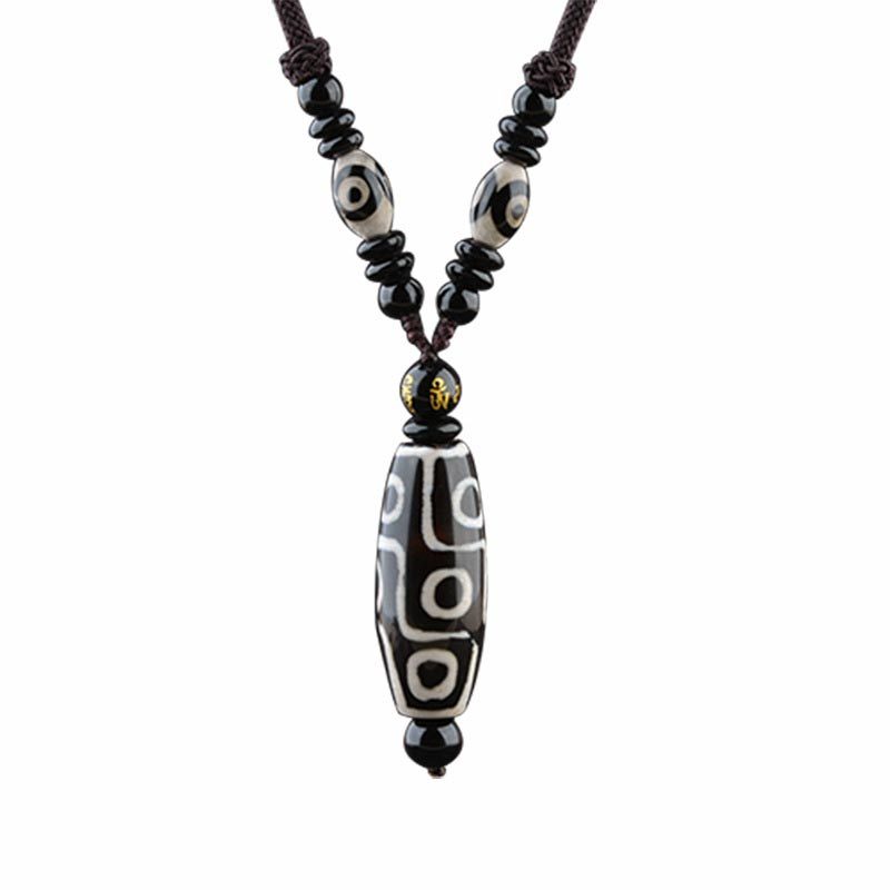 Nine-Eye Dzi Bead Wealth Protection Necklace
