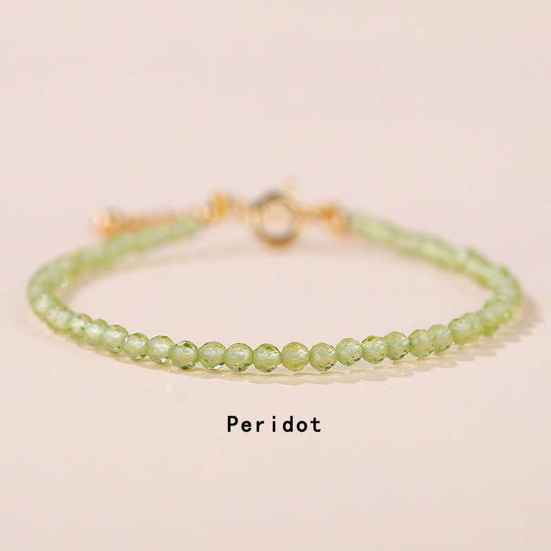Strawberry Quartz Prehnite Peridot Lazurite Pink Crystal Tourmaline Healing Chain Bracelet