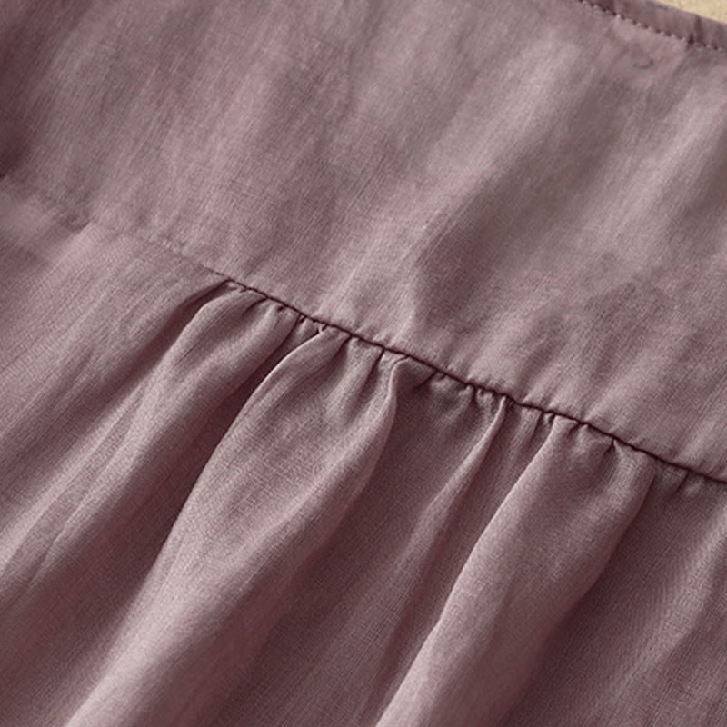 Casual Plain Embroidery Willow Leaf Half Sleeve V-neck Women's Shirt