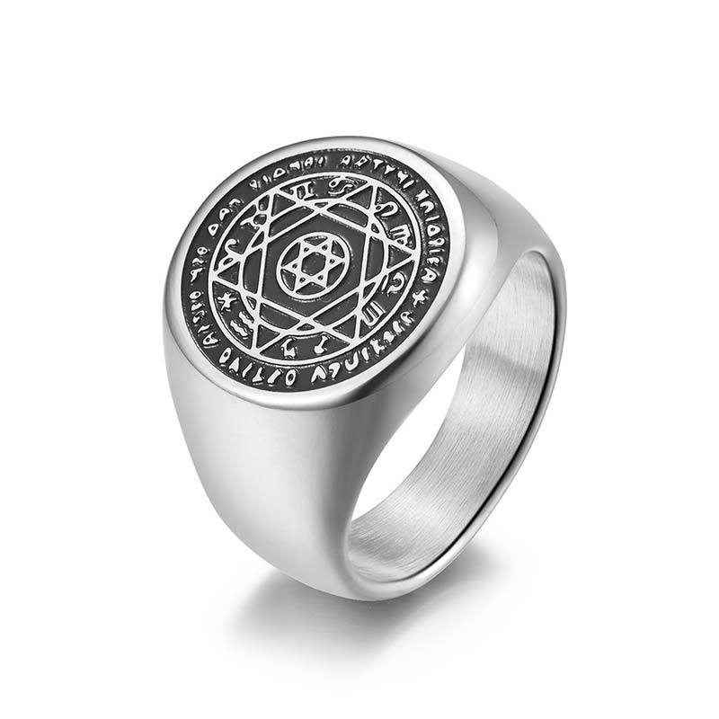 12 Constellations of the Zodiac Star of David Protection Ring