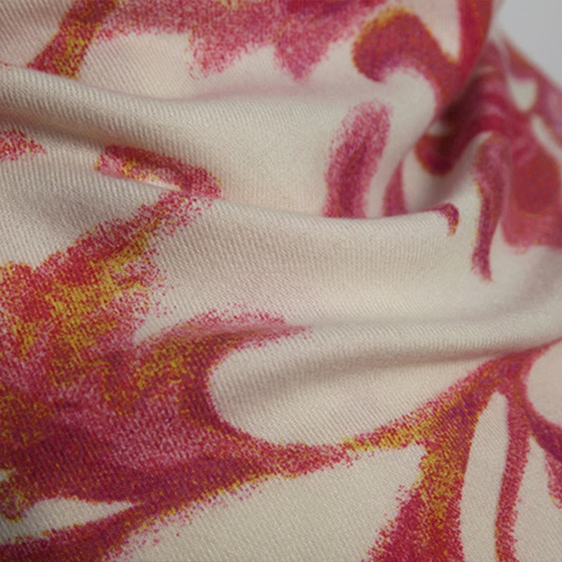 Tibetan Red Flower Print Shawl Fall Winter Soft Warm Scarf Wrap