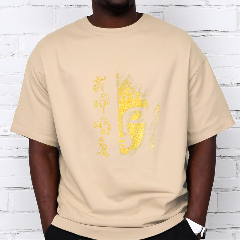 Om Mani Padme Hum Golden mystic zen Cotton Tee T-shirt