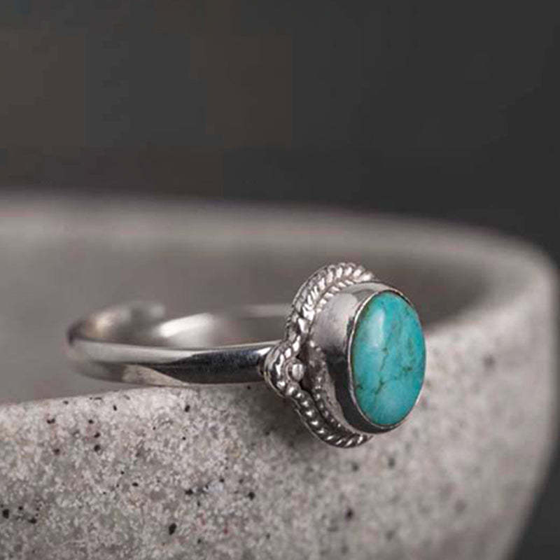 925 Sterling Silver Turquoise Wisdom Love Ring