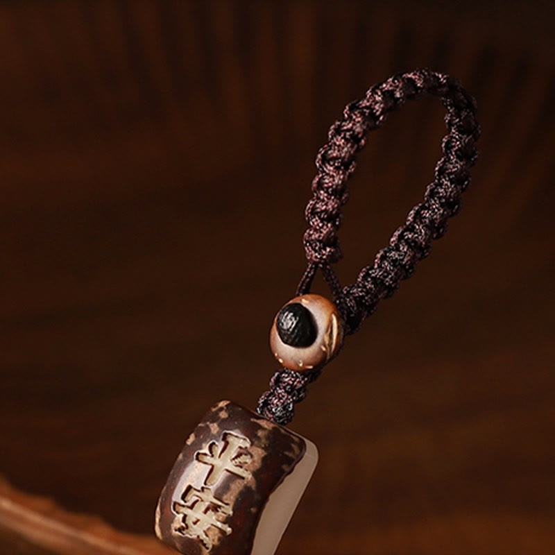 Small Leaf Red Sandalwood Green Sandalwood Money Bag Om Mani Padme Hum Rotatable Protection Hanging Decoration