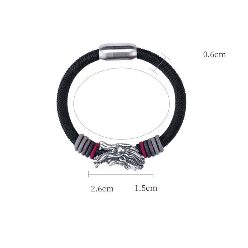 999 Sterling Silver Dragon Luck Handcrafted Braided Child Adult Bracelet