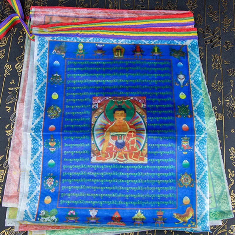 Tibetan 5 Colors Windhorse mystic zen Tara Scriptures Healing Auspicious Outdoor Prayer Flag