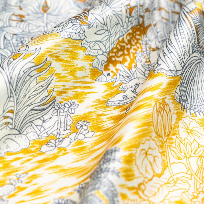 Jungle Oil Painting Auspicious Clouds 100% Mulberry Silk Scarf Premium Grade 6A Double-sided Silk Neck Scarf