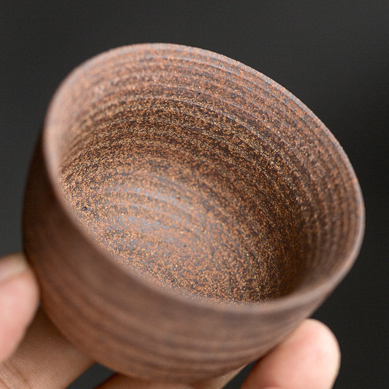 Handcrafted Retro Brown Ceramic Teacup Kung Fu Tea Cup