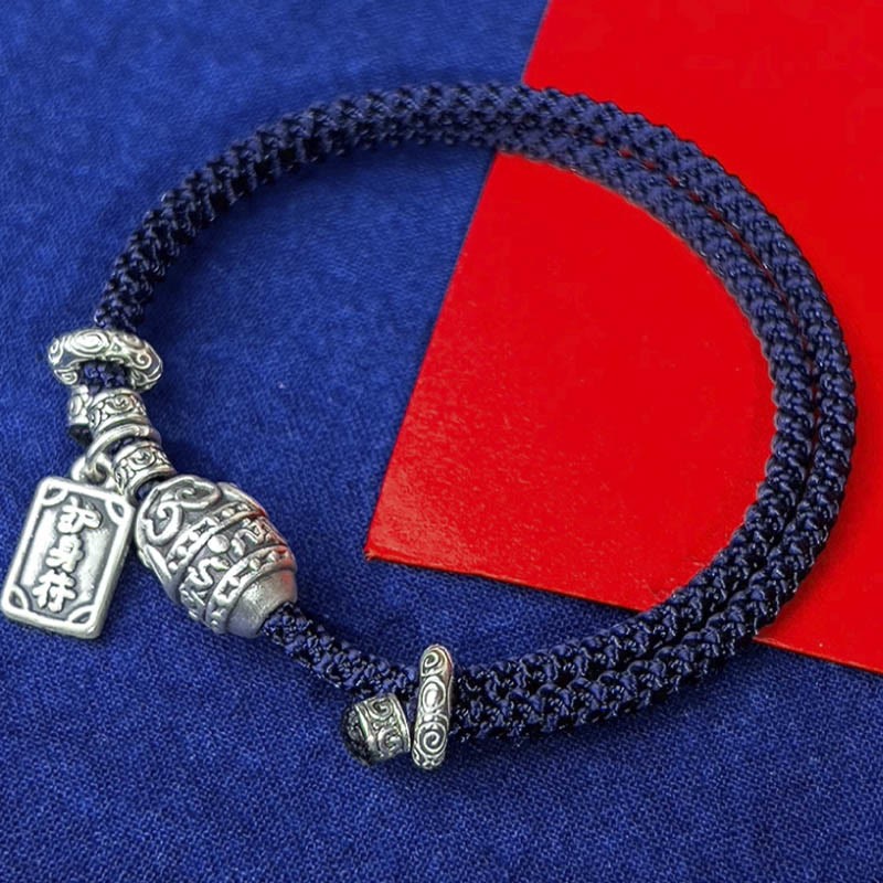 925 Sterling Silver Elephant Safe And Well Amulet Charm Strength Bracelet