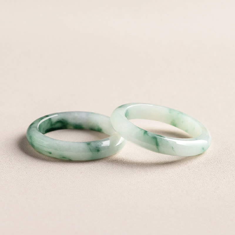 Natural Green Jade Luck Abundance Ring