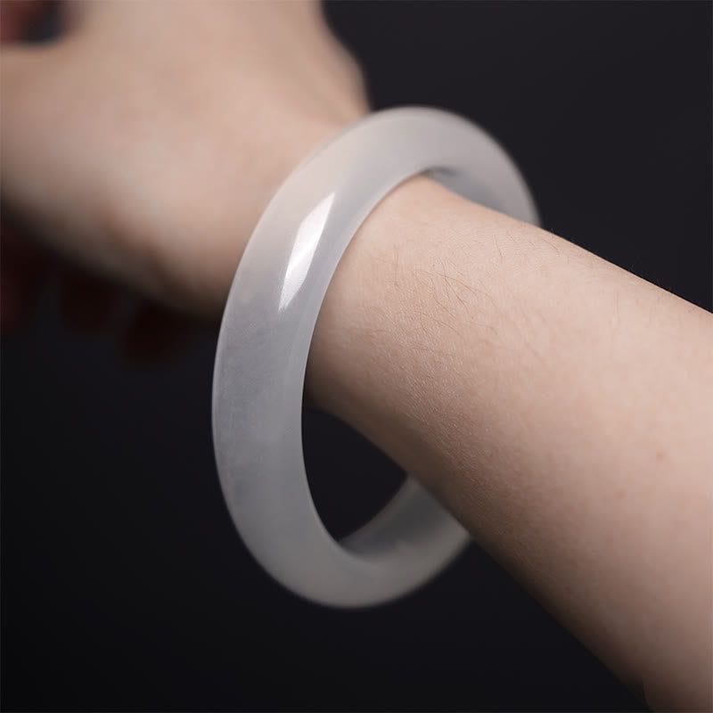 Natural Golden Silk Jade Wealth Luck Bracelet Bangle