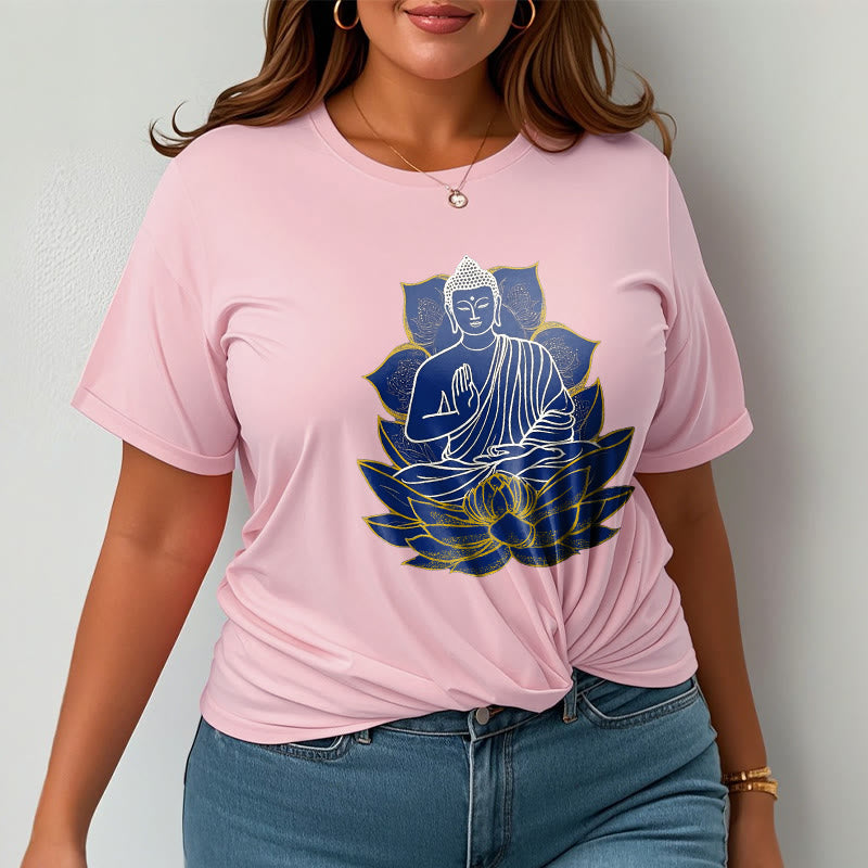 mystic zen Sitting On The Lotus Cotton Tee T-shirt