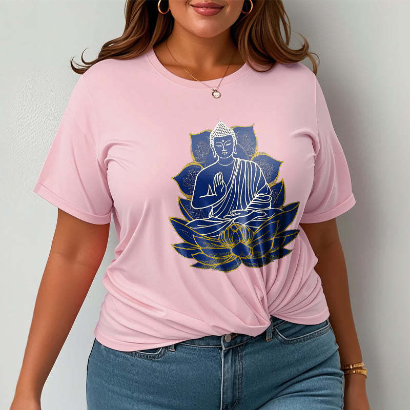 mystic zen Sitting On The Lotus Cotton Tee T-shirt