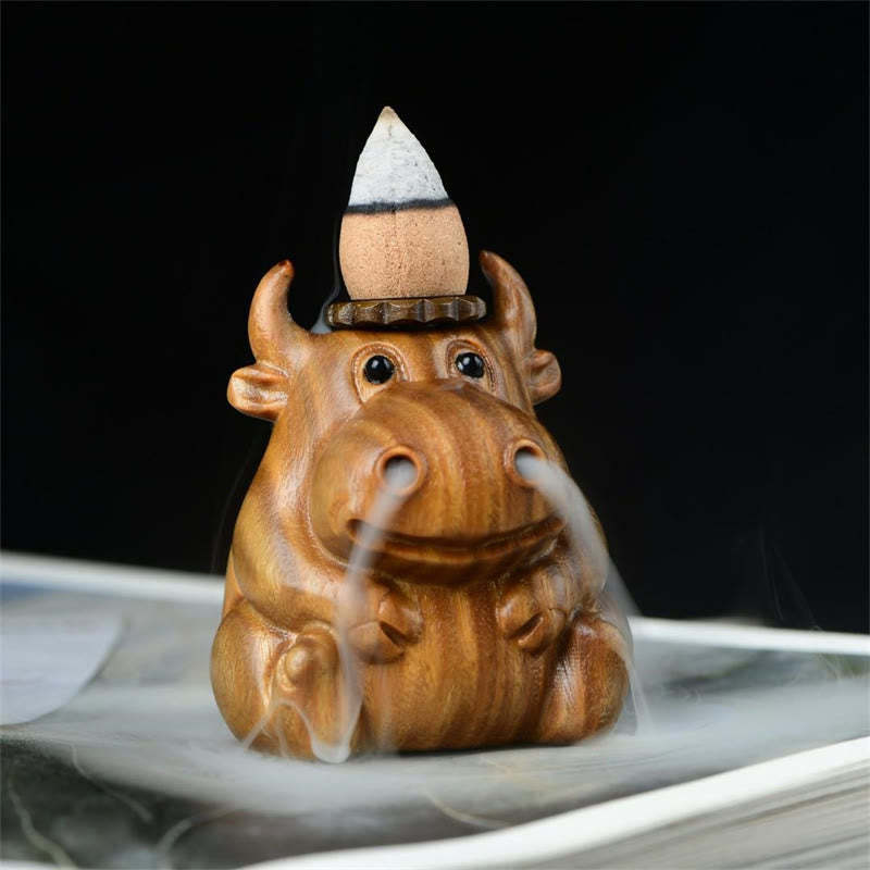 Green Sandalwood Cute Calf Pattern Meditation Backflow Incense Burner Decoration