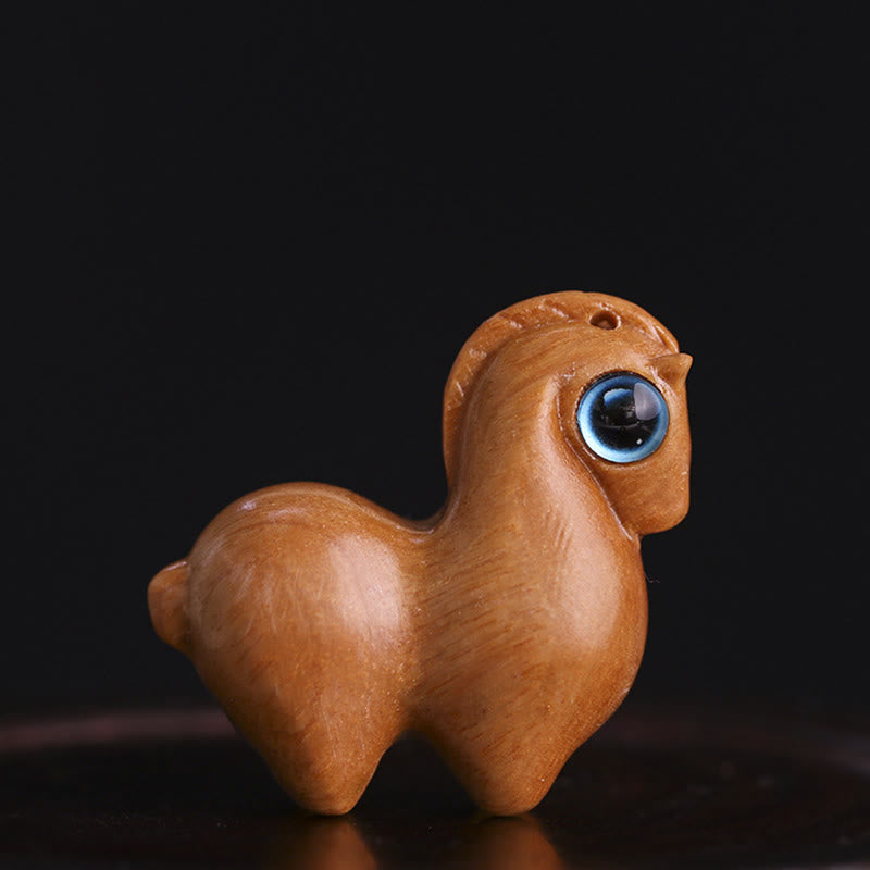 Small Leaf Red Sandalwood Green Sandalwood Lucky Mini Horse Protection Decoration