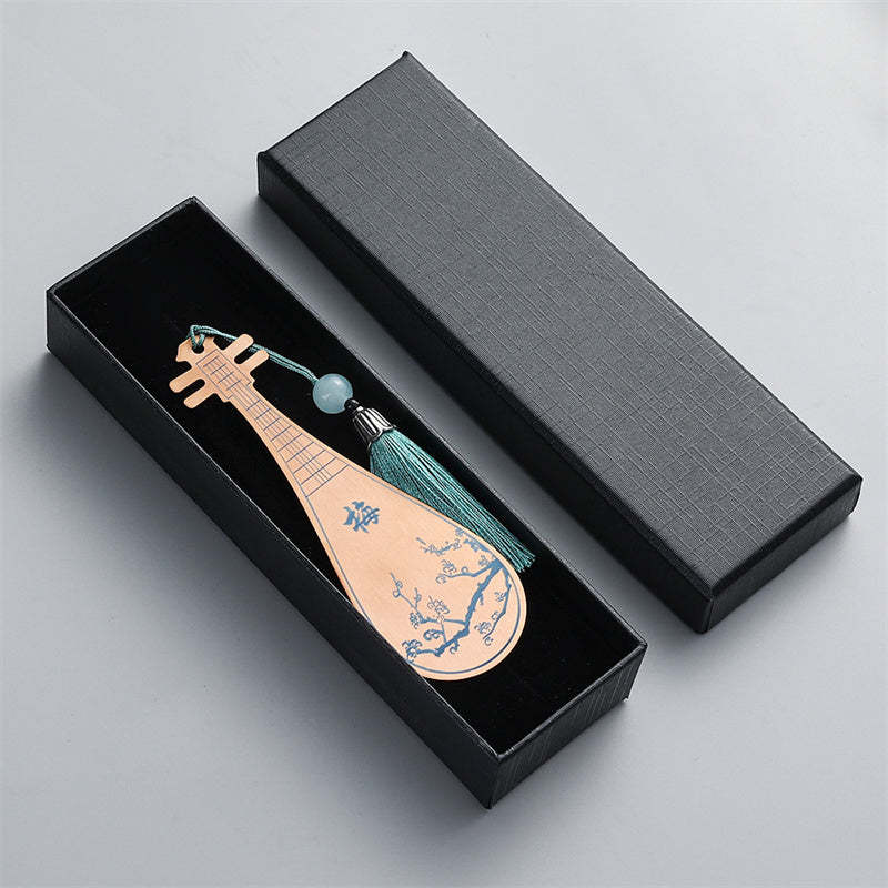 Classical Musical Instruments Pipa Guzheng Guqin Ruan Metal Bookmarks Tassel With Gift Box