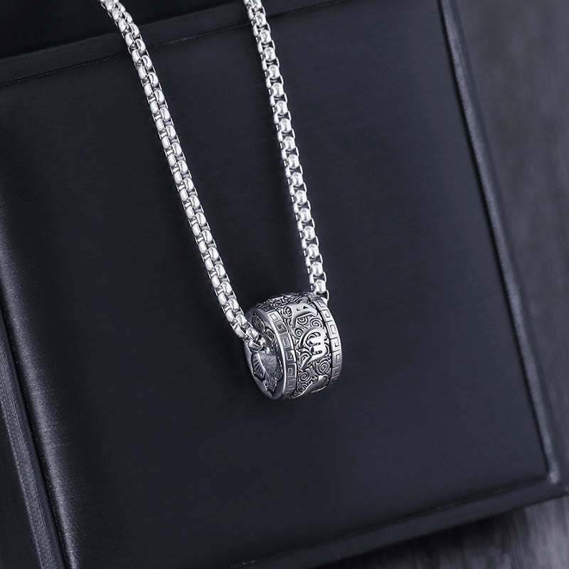Tibetan Om Mani Padme Hum Titanium Steel Peace Necklace Pendant