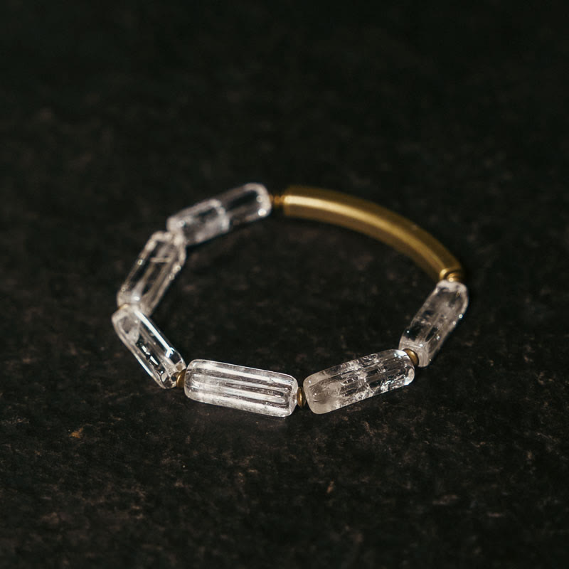 Square White Crystal Copper Luck Healing Bracelet