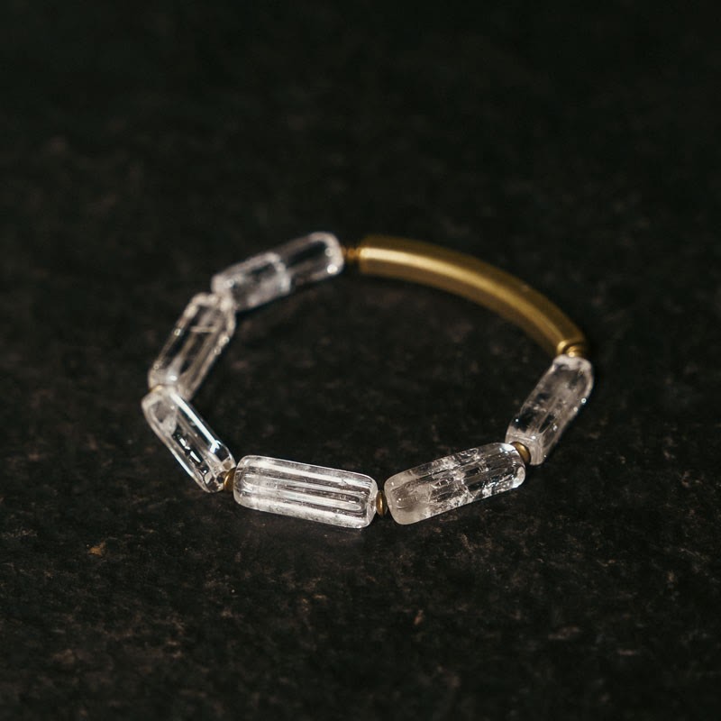 Square White Crystal Copper Luck Healing Bracelet