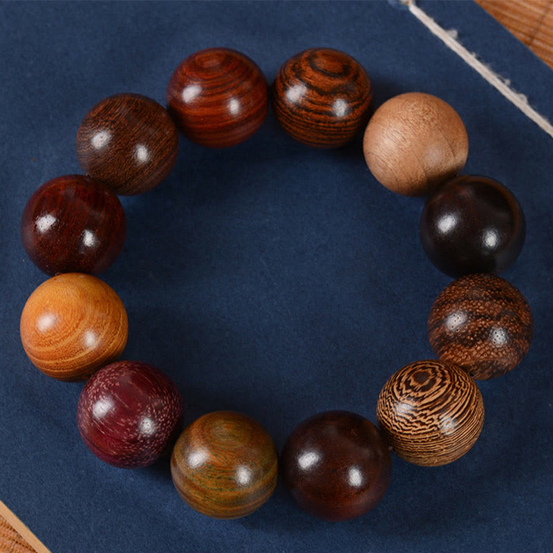 Multicolored Sandalwood Protection Healing Bracelet