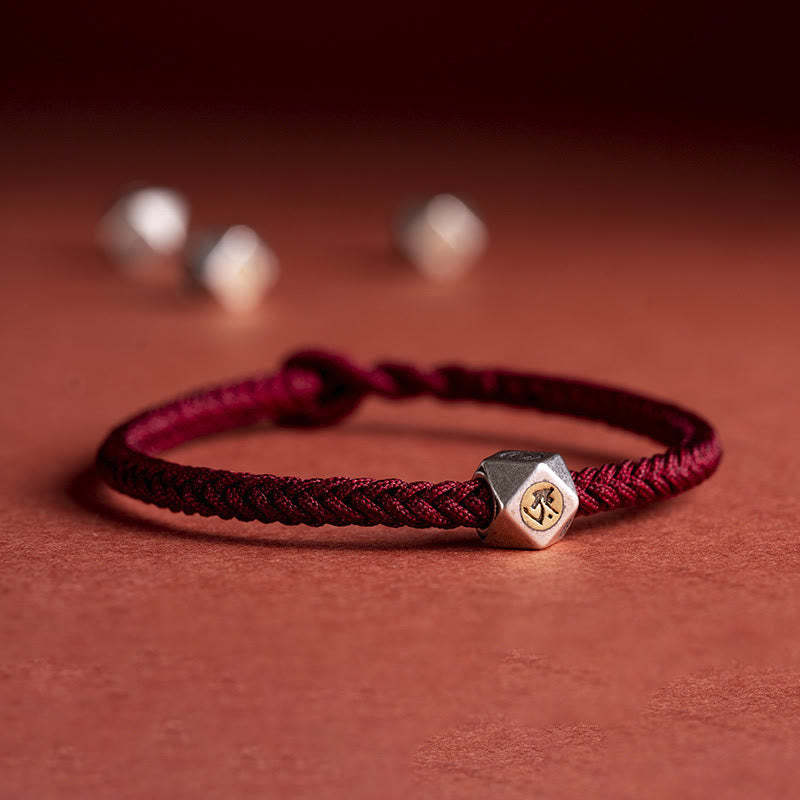 925 Sterling Silver Handmade Chinese Zodiac Natal mystic zen Luck Protection Braided String Bracelet