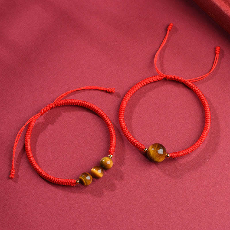 Handmade Tiger Eye Bead Luck Protection Rope Bracelet