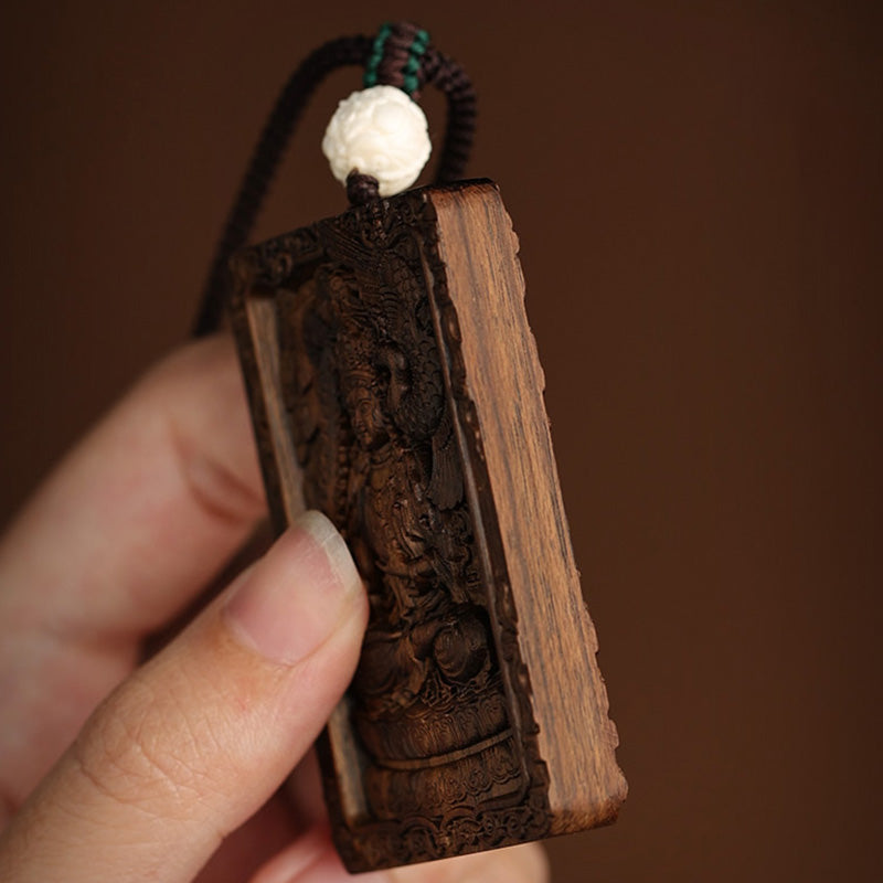 Chinese Zodiac Natal mystic zen Brunei Agarwood PiXiu Dragon Peace Necklace Pendant