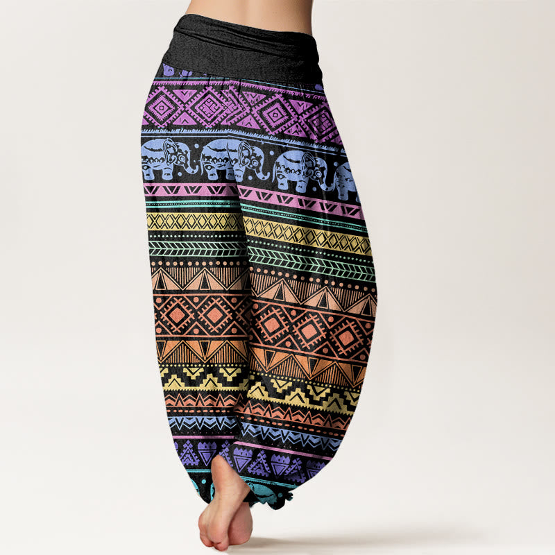 Casual Elephant Geometric Figure Women's Elastic Waist Harem Pants