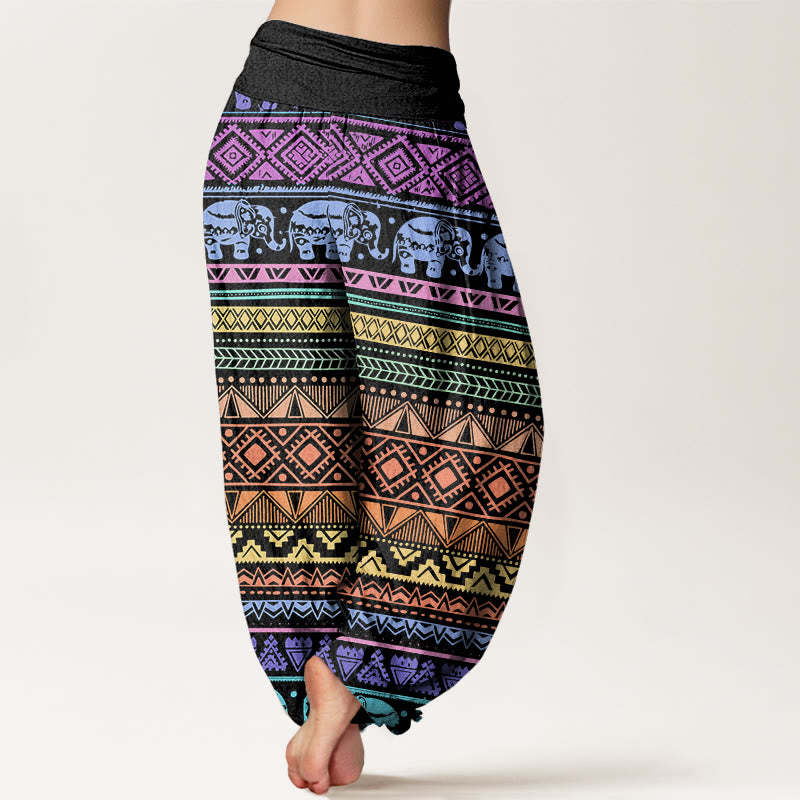 Casual Elephant Geometric Figure Women's Elastic Waist Harem Pants