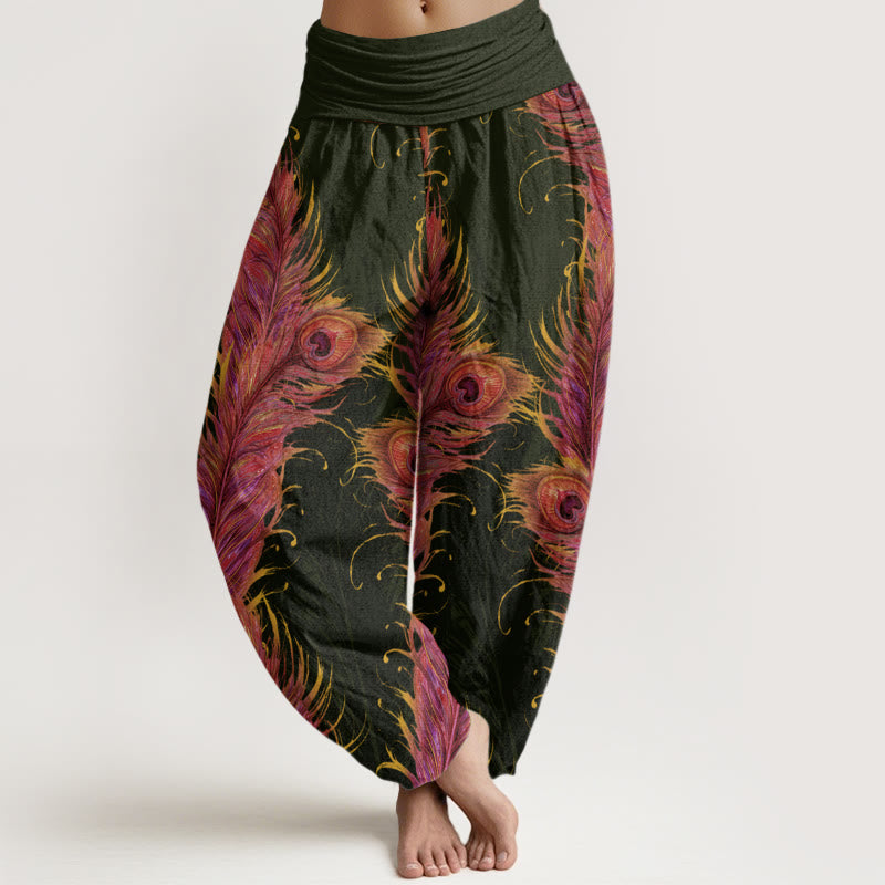 Bright Phoenix Pattern Women's Elastic Waist Harem Pants