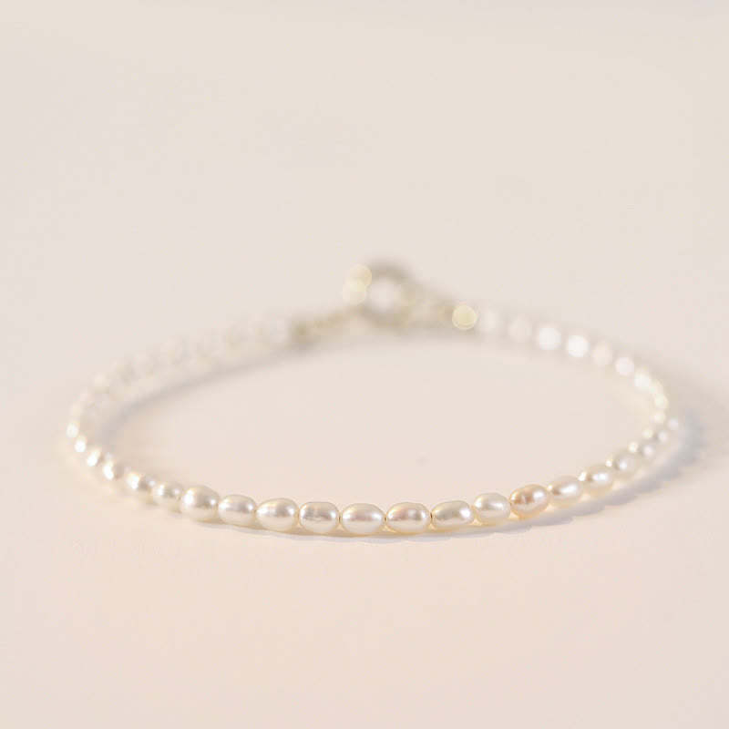 2mm Natural Pearl Ultra-thin Beads 14k Gold Plated Copper Wisdom Bracelet