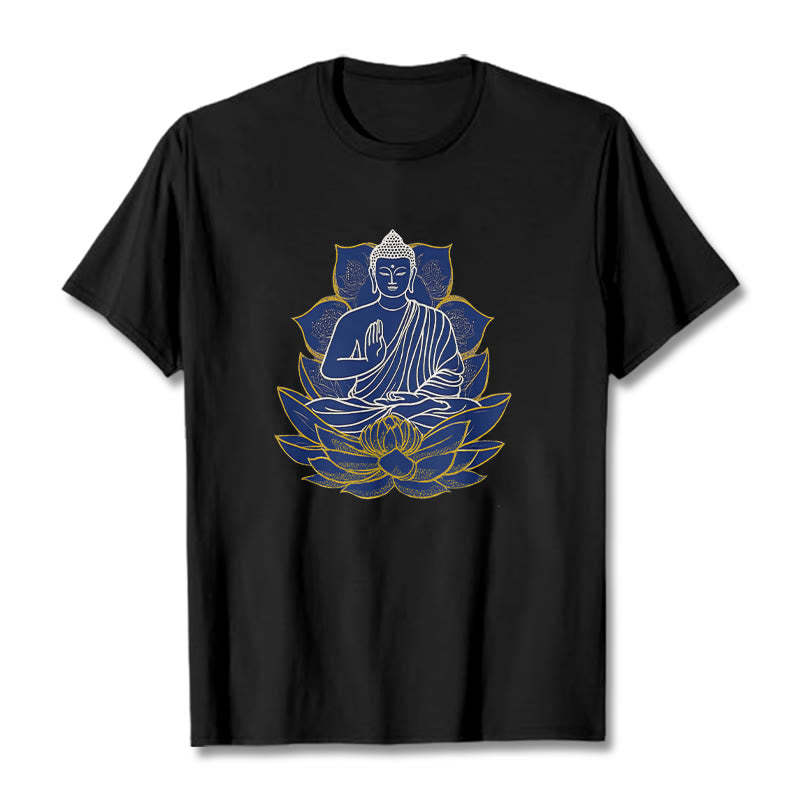 mystic zen Sitting On The Lotus Cotton Tee T-shirt