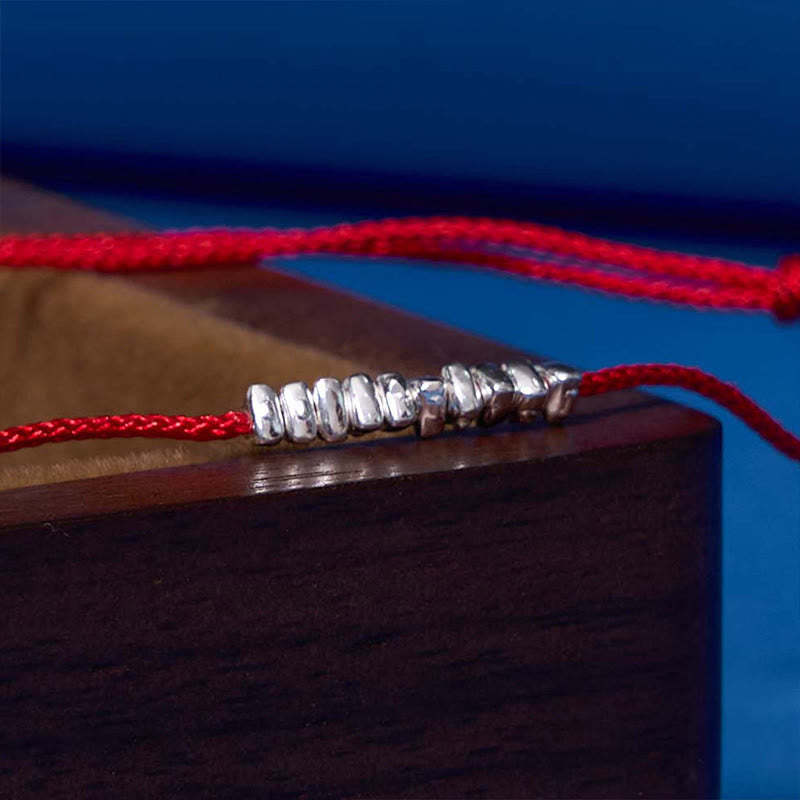 Handmade 925 Sterling Silver Small Pieces Protection Braided Ultra-Thin Rope Bracelet