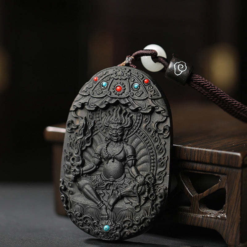 Chinese Zodiac Natal mystic zen Agarwood Om Mani Padme Hum Lotus Peace Necklace Pendant