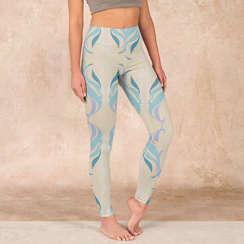 Blue Purple Green Lines Gym Leggings Women's Yoga Pants