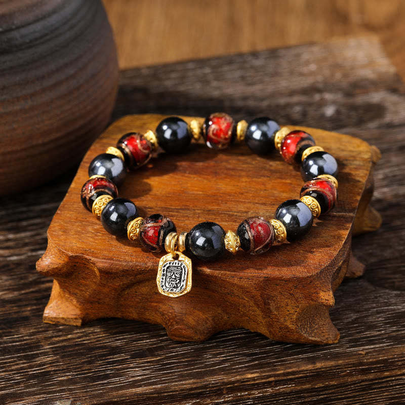 Tibetan Zakiram Goddess of Wealth Liuli Glass Incense Ash Porcelain Bead Luck Bracelet (Extra 30% Off | USE CODE: FS30)