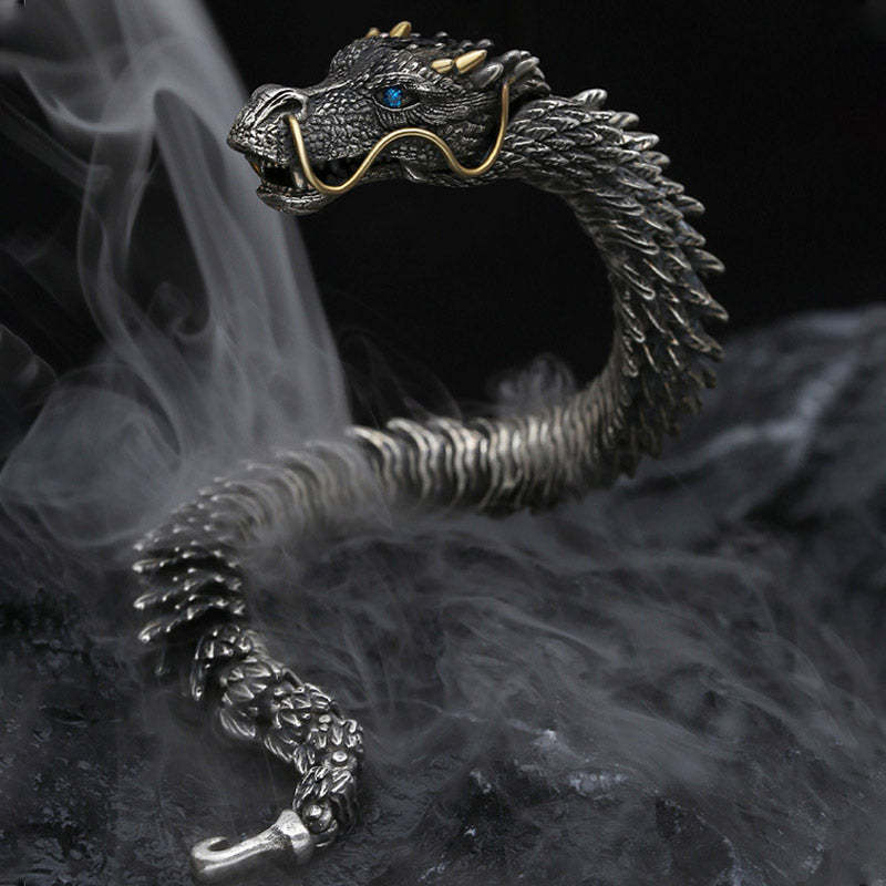 Nordic Dragon Handmade Amulet Luck Protection Chain Bracelet
