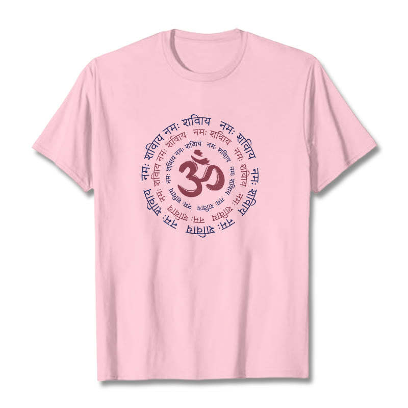 OM Mantra Character Sanskrit Cotton Tee T-shirt