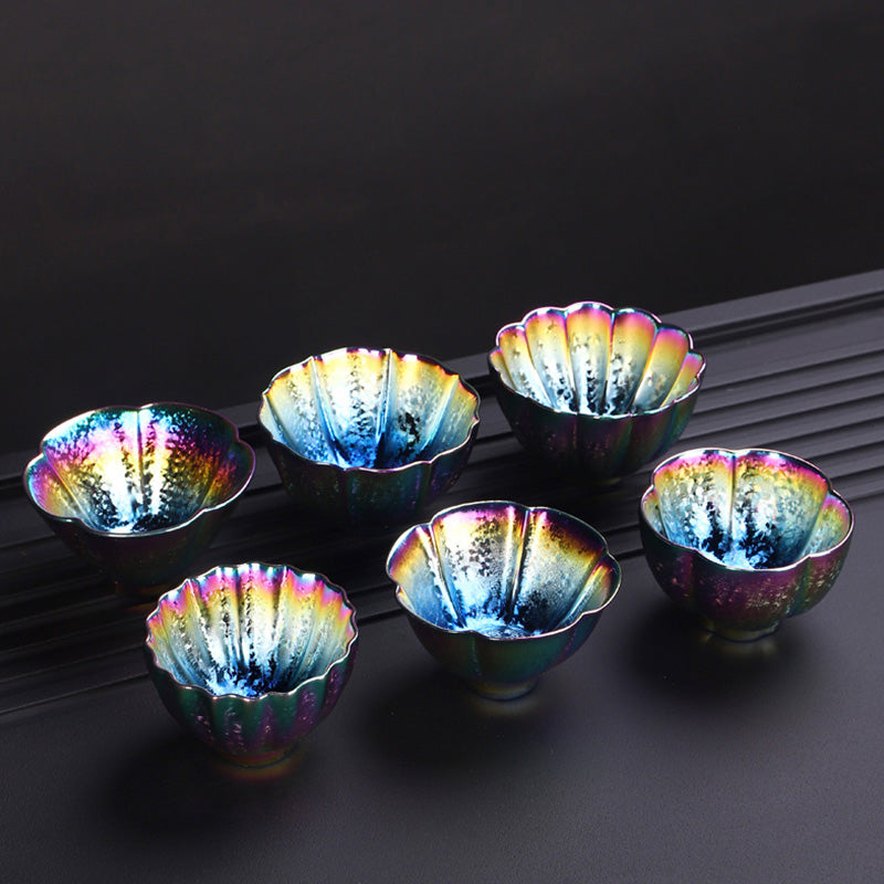 Rainbow Color Jianzhan Ceramic Teacup Kung Fu Tea Cup Bowl